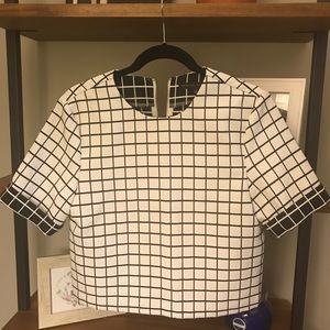 English Factory - black and white cropped shirt
